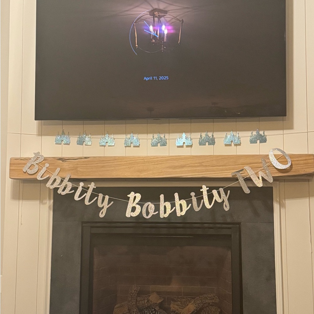 Silver Glitter 'Bibbity Bobbity TWO' Banner